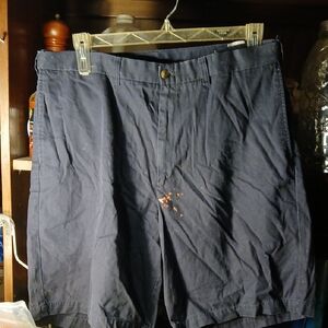 38- Khaki-  Q Dark Blue Men's Flat Front Shorts